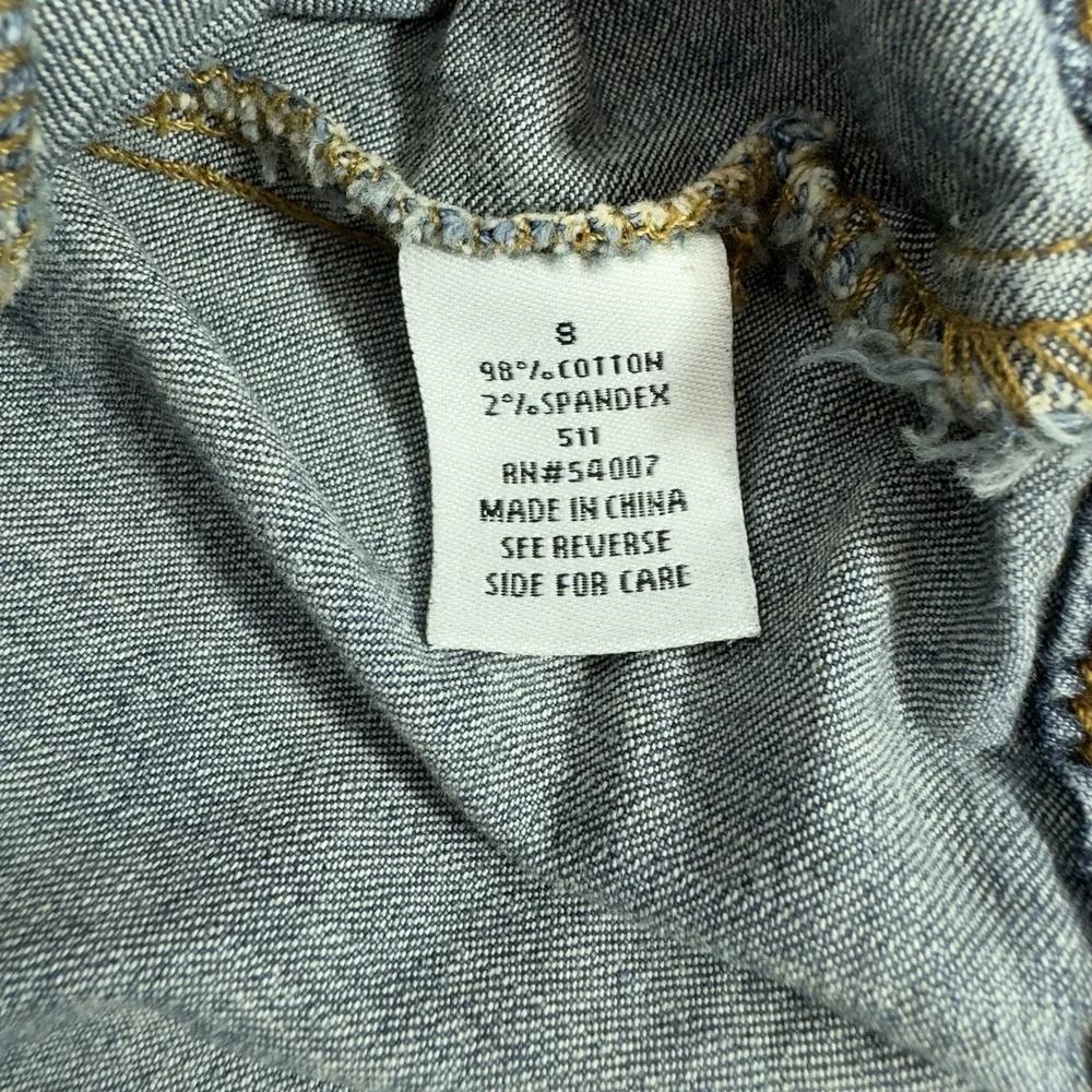 Cabi Womens Classic Denim Blue Jean‎ Jacket Size 8 Medium Wash Button Front